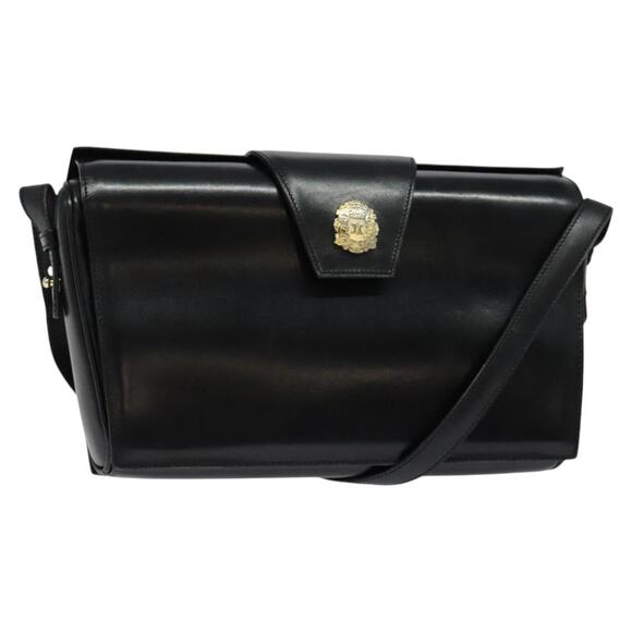 CELINE Shoulder Bag Leather Black Gold - Picture 1 of 12